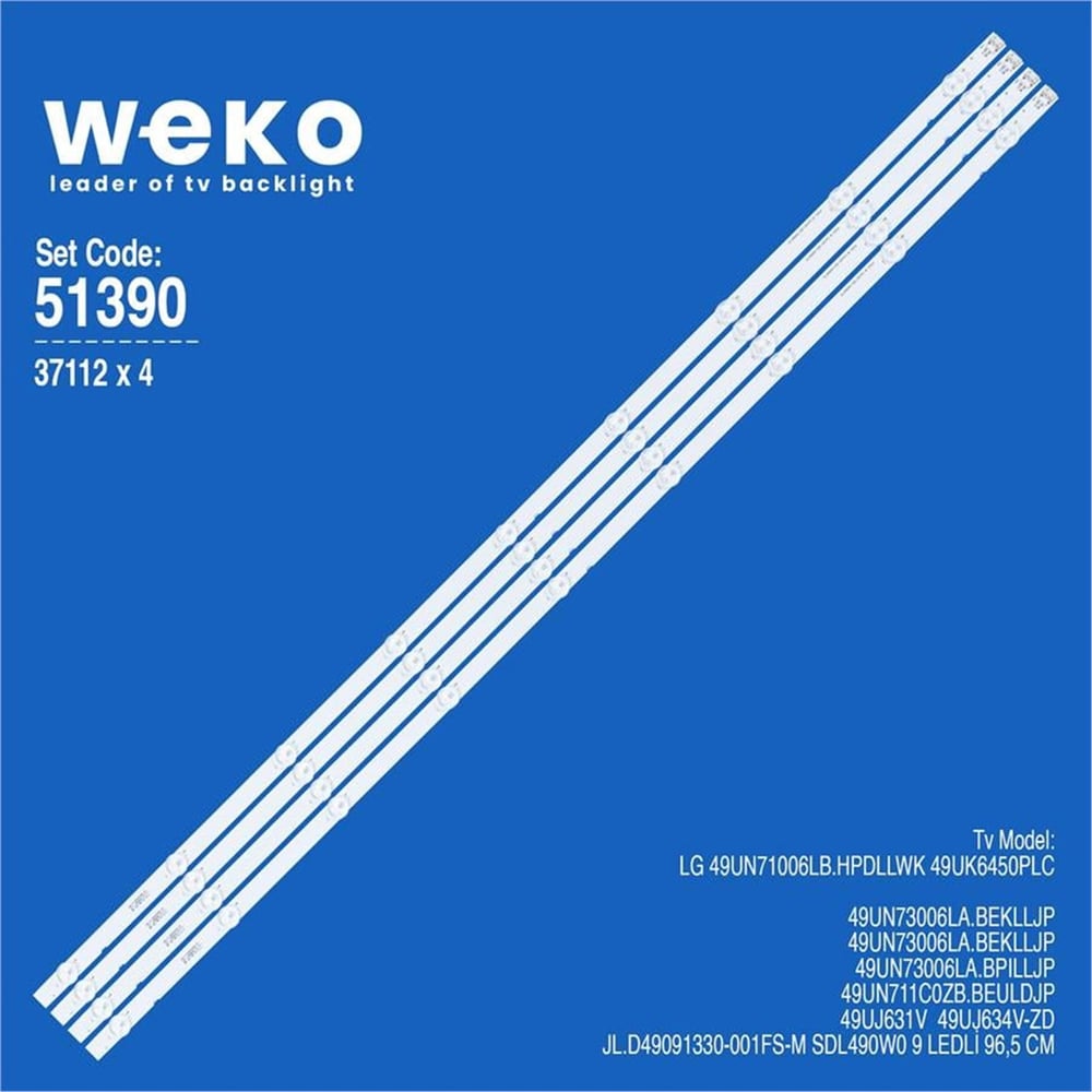Weko Lg 49UN73006LA.BEKLLJP 49'' 4 Adet Tv Led Bar - LG Led Bar