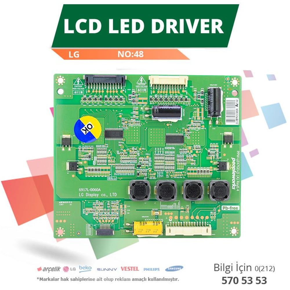 Oem LG 6917L-0060A - PPW-LE47GD-O(A) REV0.4 - LC470EUN SD F1 - Lcd Led Driver - LCD Driver