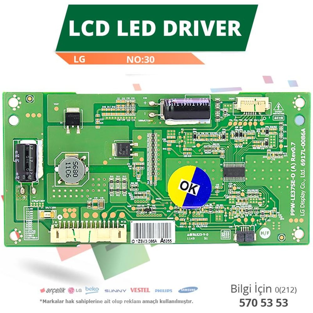 Oem LG 6917L-0086A - PPW-LE37SE-O A REV0.7 - LC370EUN SE M2 - Lcd Led Driver - LCD Driver