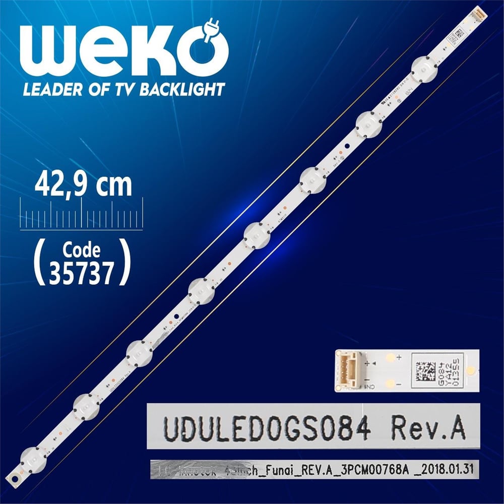 Weko Lg Innotek 43Inch_Funai_Rev.A_3Pcm00768a - Vdvled0gs084 Rev.A - 42.9 Cm 8 Ledli - (Wk-1207) - LG Led Bar