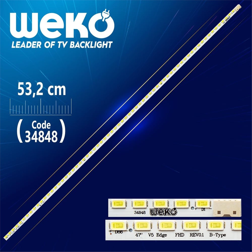Weko Lg Innotek 47 V5 Edge Rev 0.4 (090918) B-Type 66Ea - 53.2 Cm 66 Ledli - (Wk-718) - LG Led Bar