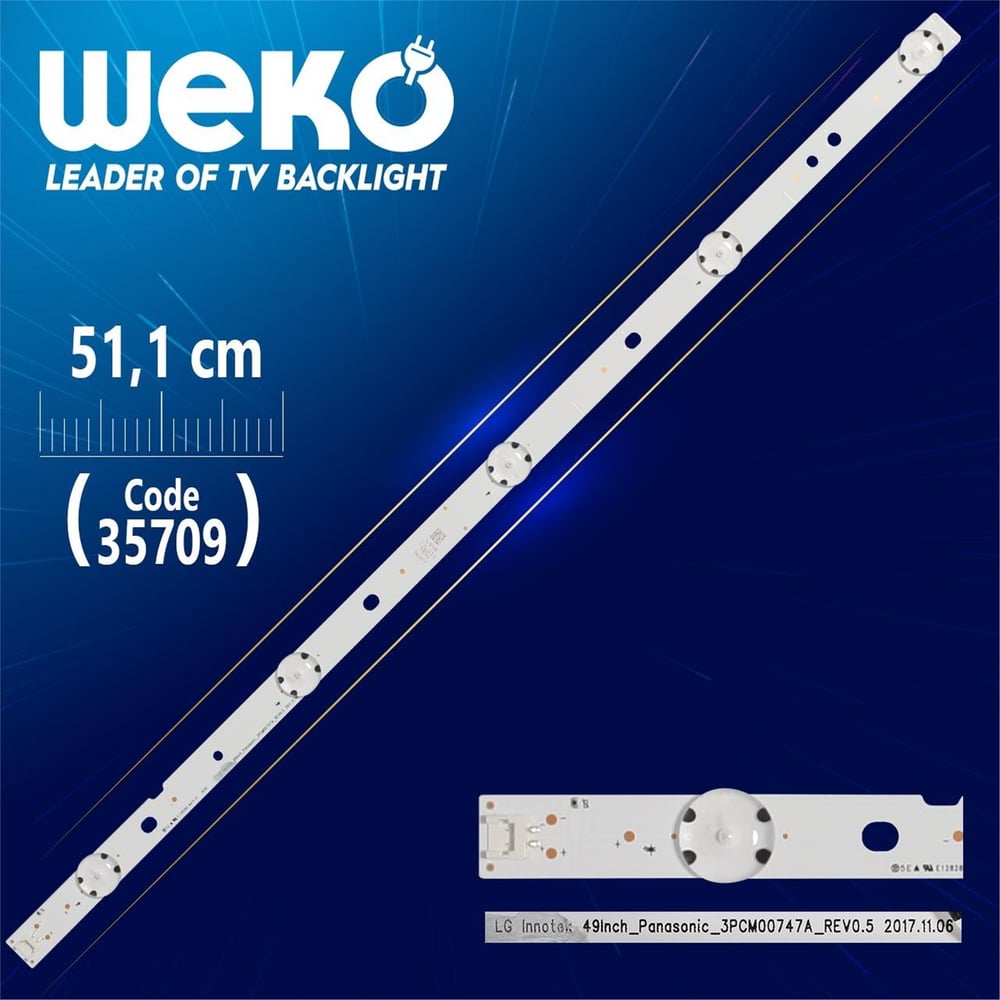 Weko Lg Innotek 49Inch_Panasonic_3Pcm00747a_Rev0.5 - 51.1 Cm 5 Ledli - (Wk-1183) - LG Led Bar