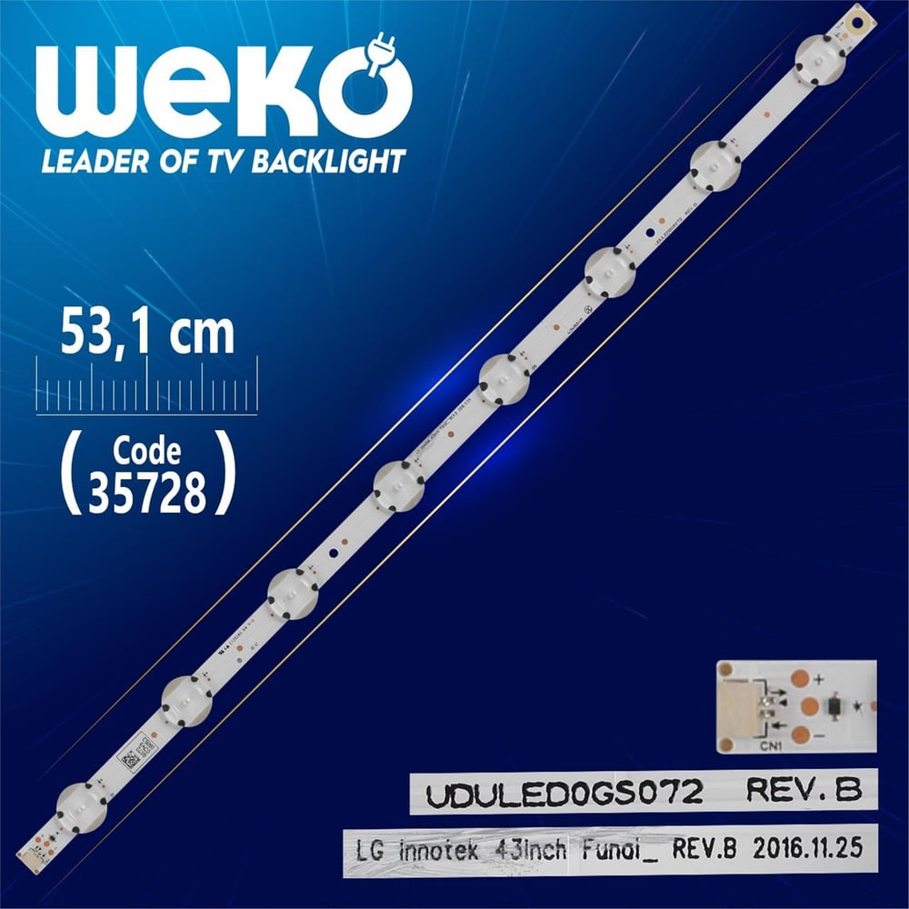 Weko Lg Innotek 55Inch Funai_Rev.C - Vdvled0gs065 Rev.C - 53.1 Cm 8 Ledli - (Wk-1198) - LG Led Bar
