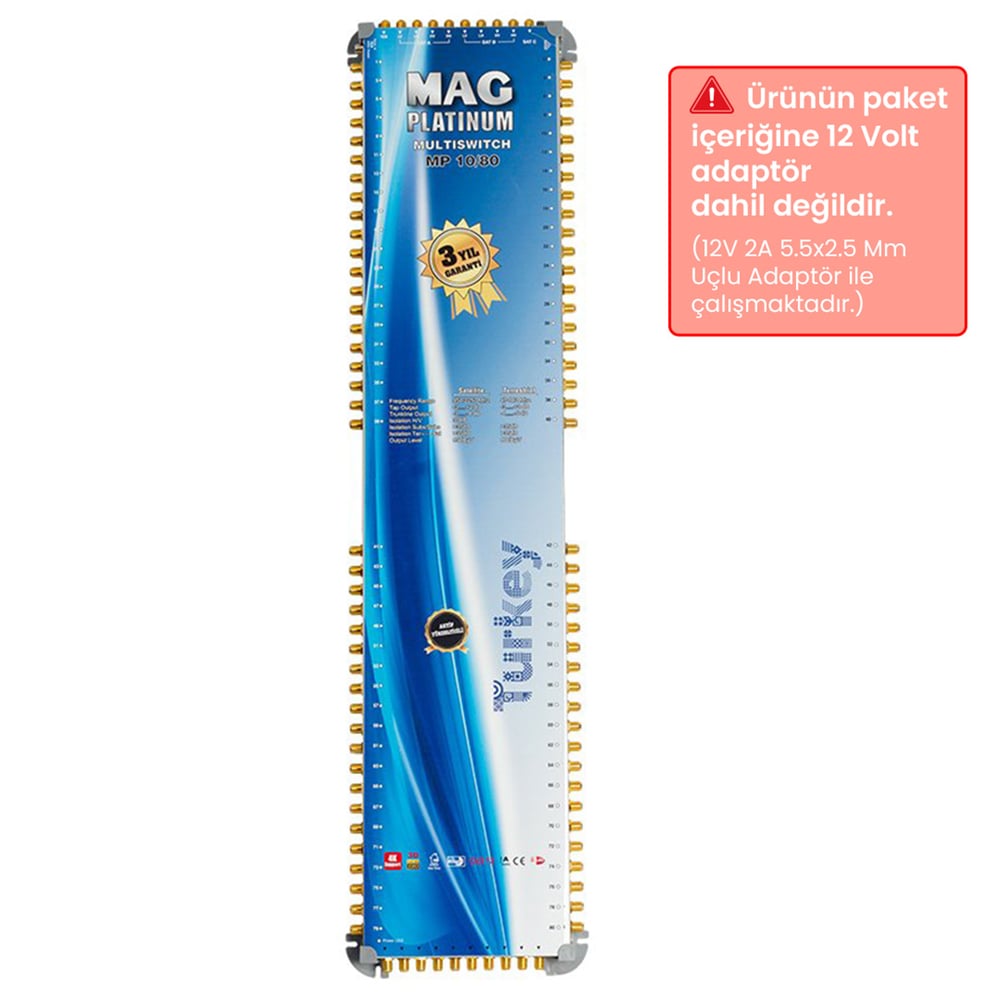 MAG MAG Platinum MP 10/80 Multiswitch - 10 Giriş 80 Çıkışlı Merkezi Uydu Santrali Hybrid 4K Ve 3D Destekli - Mag Kaskatlı Uydu Santralleri