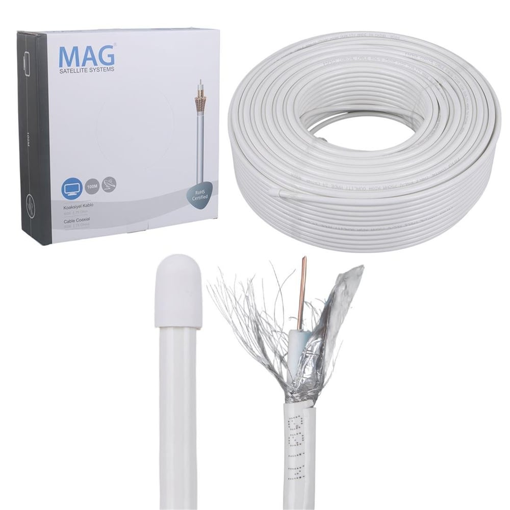 MAG Mag RG6-U4 Plus Trishield Anten Kablosu 100 Metre - Anten Kablosu