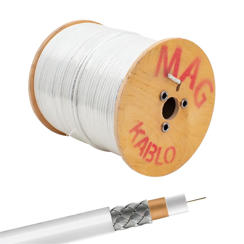 MAG Mag RG6/U6 1.02 MM 80 Telli CCS Makaralı 300 Metre Yerli Üretim Anten Kablosu - Anten Kablosu