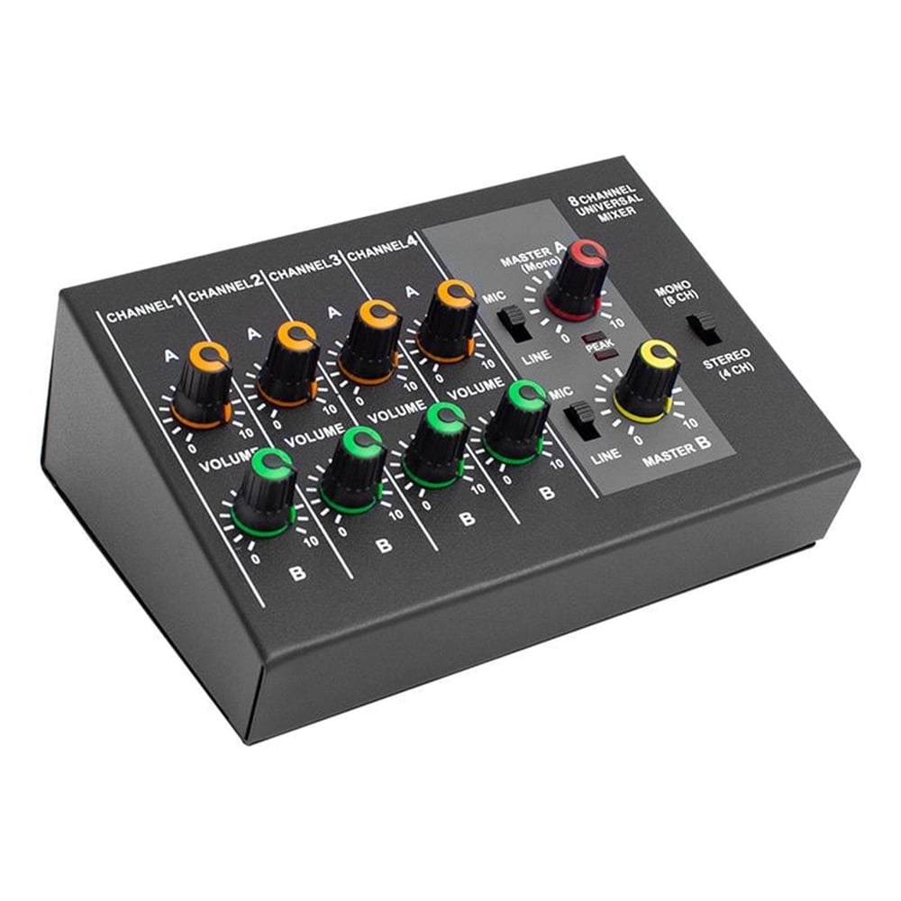 MagicVoice Magicvoice 8 Mik.Giriş 2 Line Çıkış 9V Pil Yuvalı 8 Gain Kanal Mik Çoğaltıcı Mixer 20Db MV-8221 - Seslendirme Ekipmanları