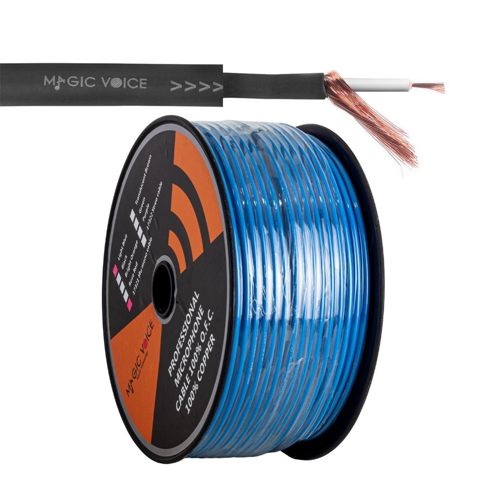 MagicVoice Magicvoice Mi̇krofon Kablosu Mono 1. Kali̇te 98 Metre  Açık Mavi - Mikrofon Kablosu