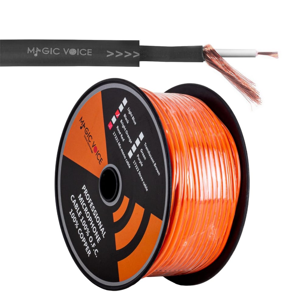 MagicVoice Magicvoice Mi̇krofon Kablosu Mono 1. Kali̇te 81 Metre Turuncu - Mikrofon Kablosu