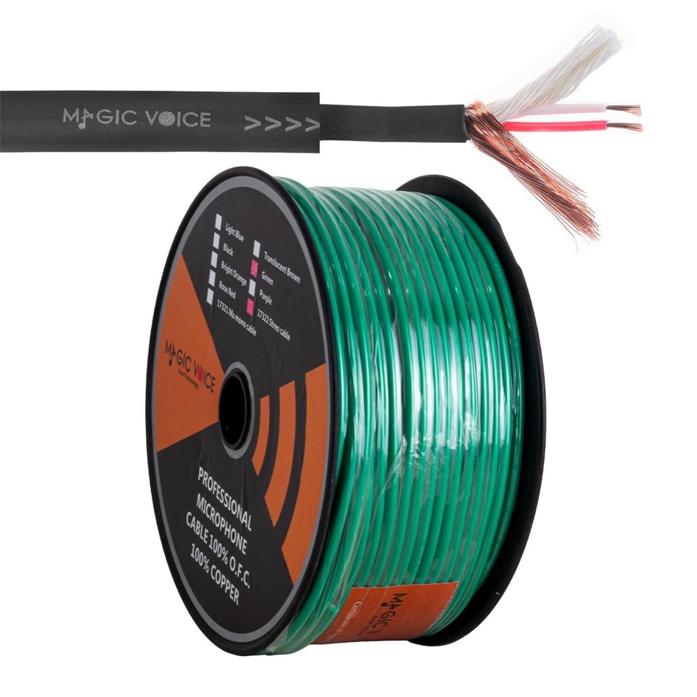 MagicVoice Magicvoice Mi̇krofon Kablosu Stereo 1. Kali̇te 92 Metre Yeşil - Mikrofon Kablosu