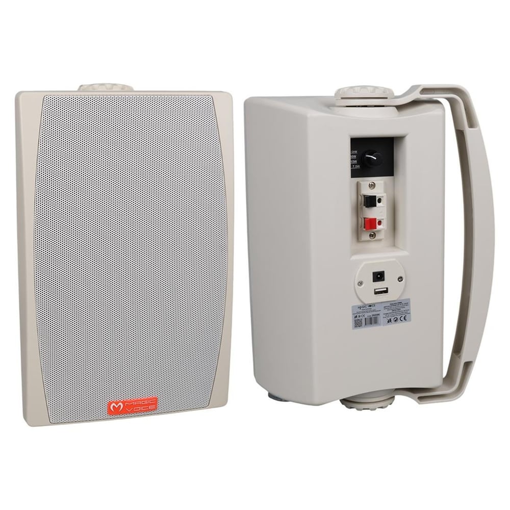MagicVoice Magicvoice MV-03 16 CM 60 Watt Komütatörlü Hat Trafolu Beyaz Sütun Hoparlör (2'Li Takım) - Trafolu Hoparlör