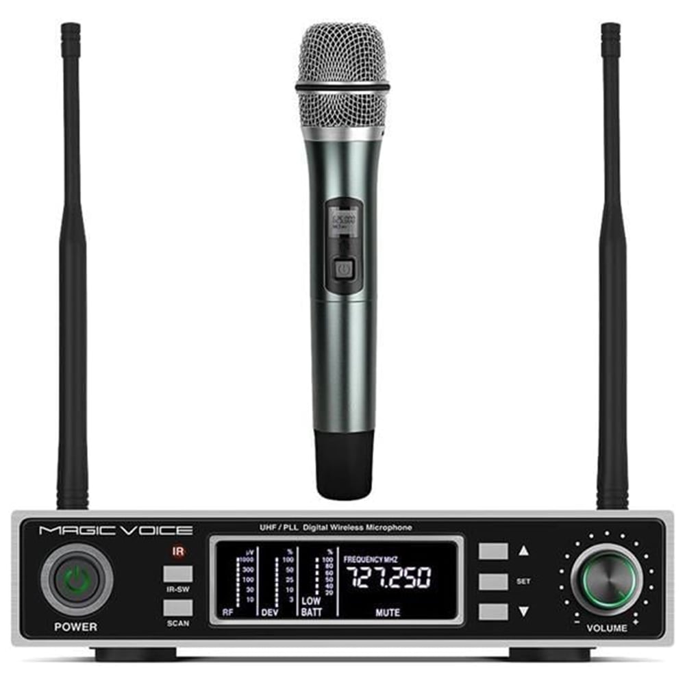 MagicVoice Magicvoice MV-1100E Çift Tunerli Kablosuz 1 El Telsiz UHF Mikrofon - Kablosuz Mikrofonlar