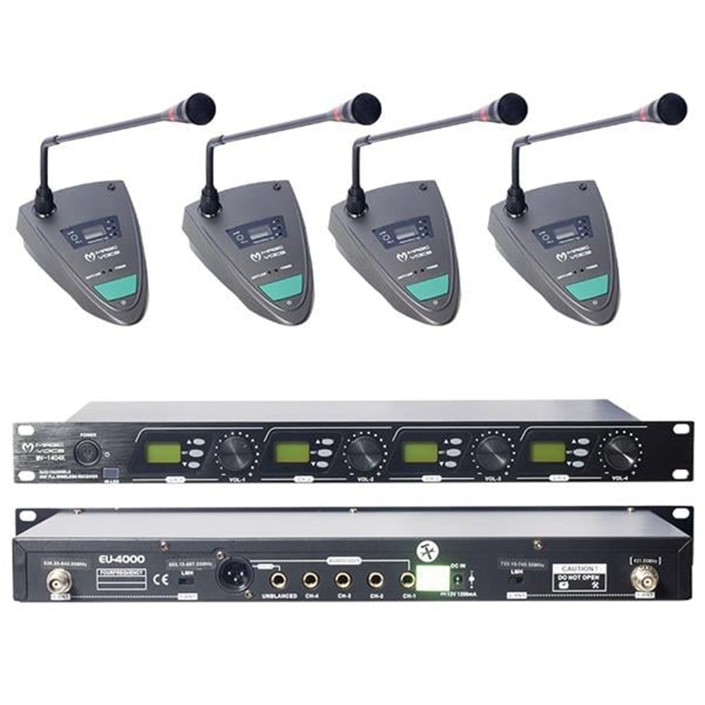 MagicVoice Magicvoice MV-1404K Uhf 4 Kablosuz Kürsü Mikrofonu - Kürsü Mikrofonları