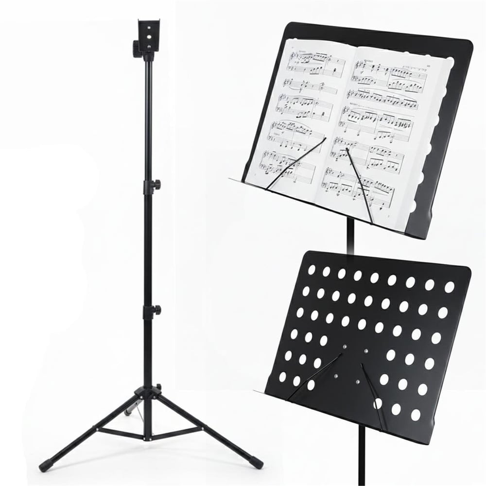 MagicVoice Magicvoice MV-19498 Katlanabilir Tripod Nota Sehpası Perfore Standı Konser Orkestra Tipi Yükseklik Ayarlı (50-150CM) - Mikrofon Ekipmanları