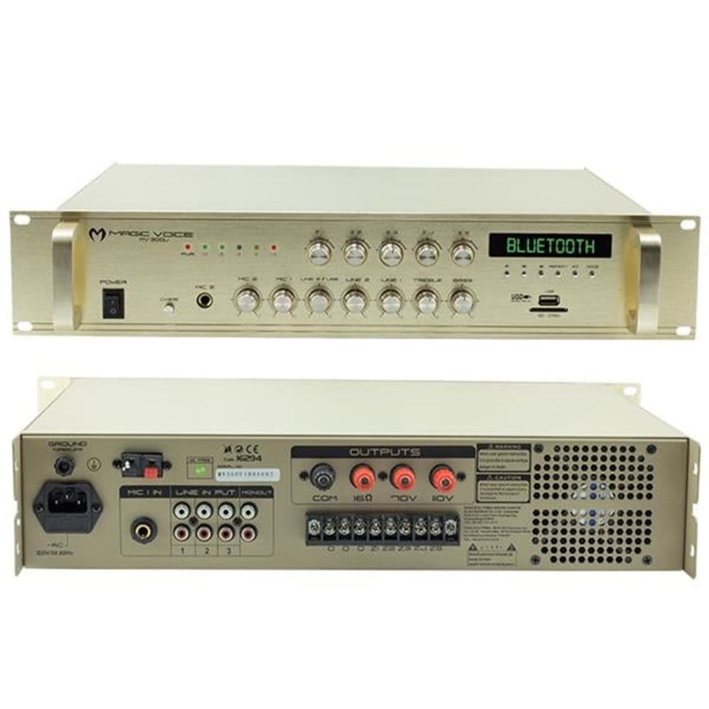 MagicVoice Magicvoice MV-300U 300W USB-SD-Bluetooth Trafolu Mixer Anfi - Seslendirme Amfileri