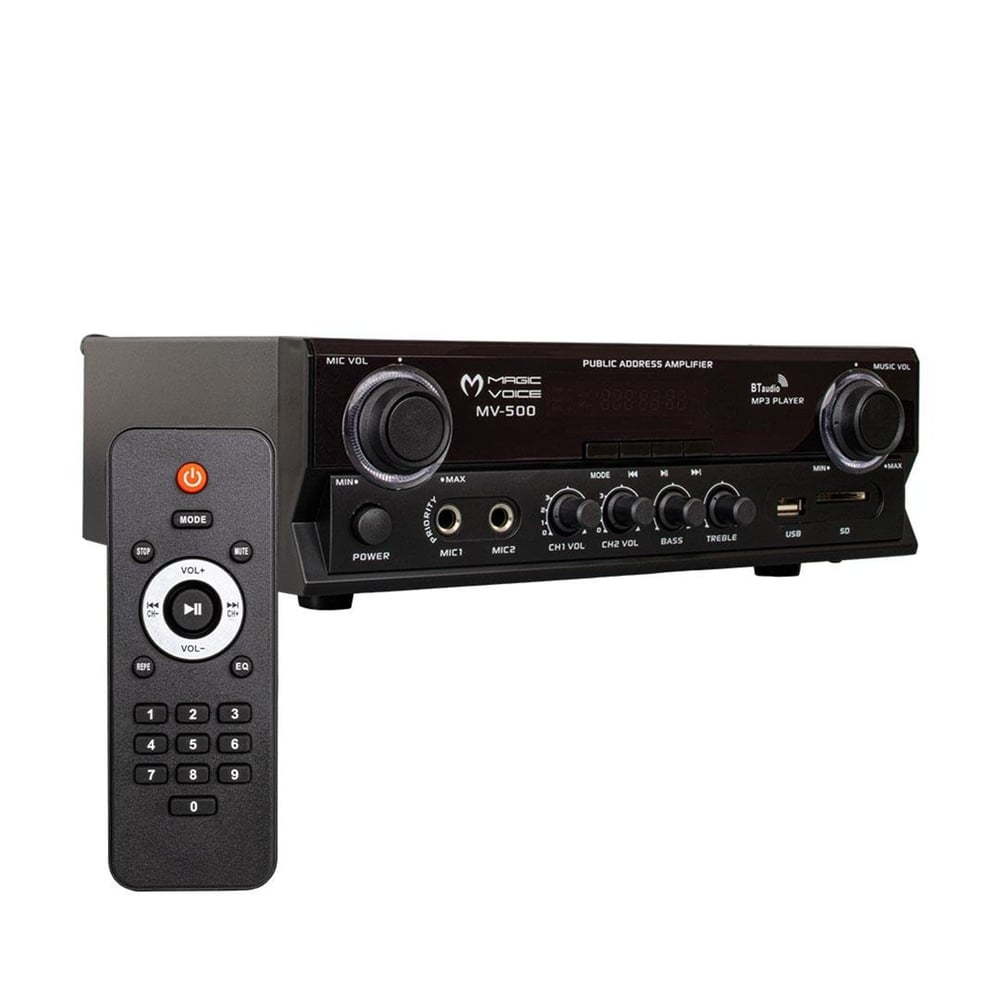 MagicVoice Magicvoice MV-500 100W USB/SD/Bluetooth 2 Bölgeli Hat Trafolu Amfi - Seslendirme Amfileri