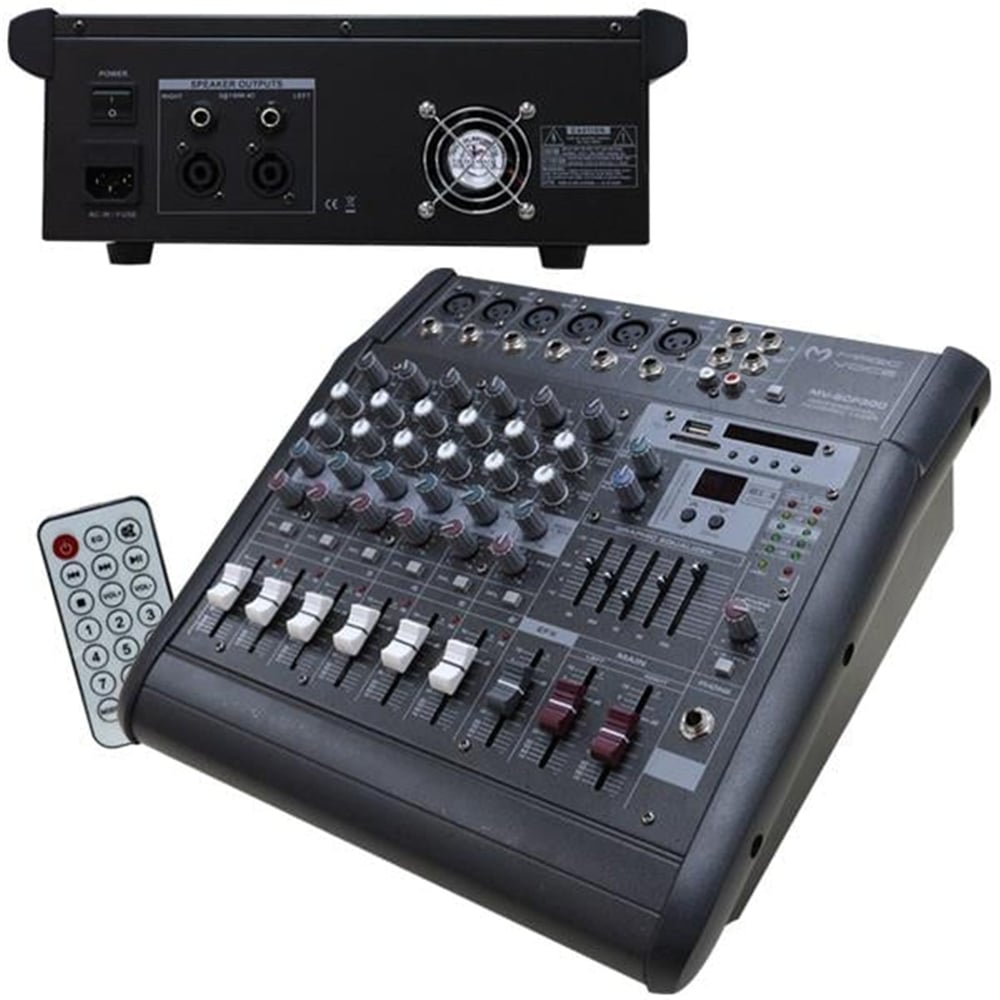 MagicVoice Magicvoice MV-6CP300 6 Kanal 300 Watt Bluetooth Power Mixer - Seslendirme Mixerleri