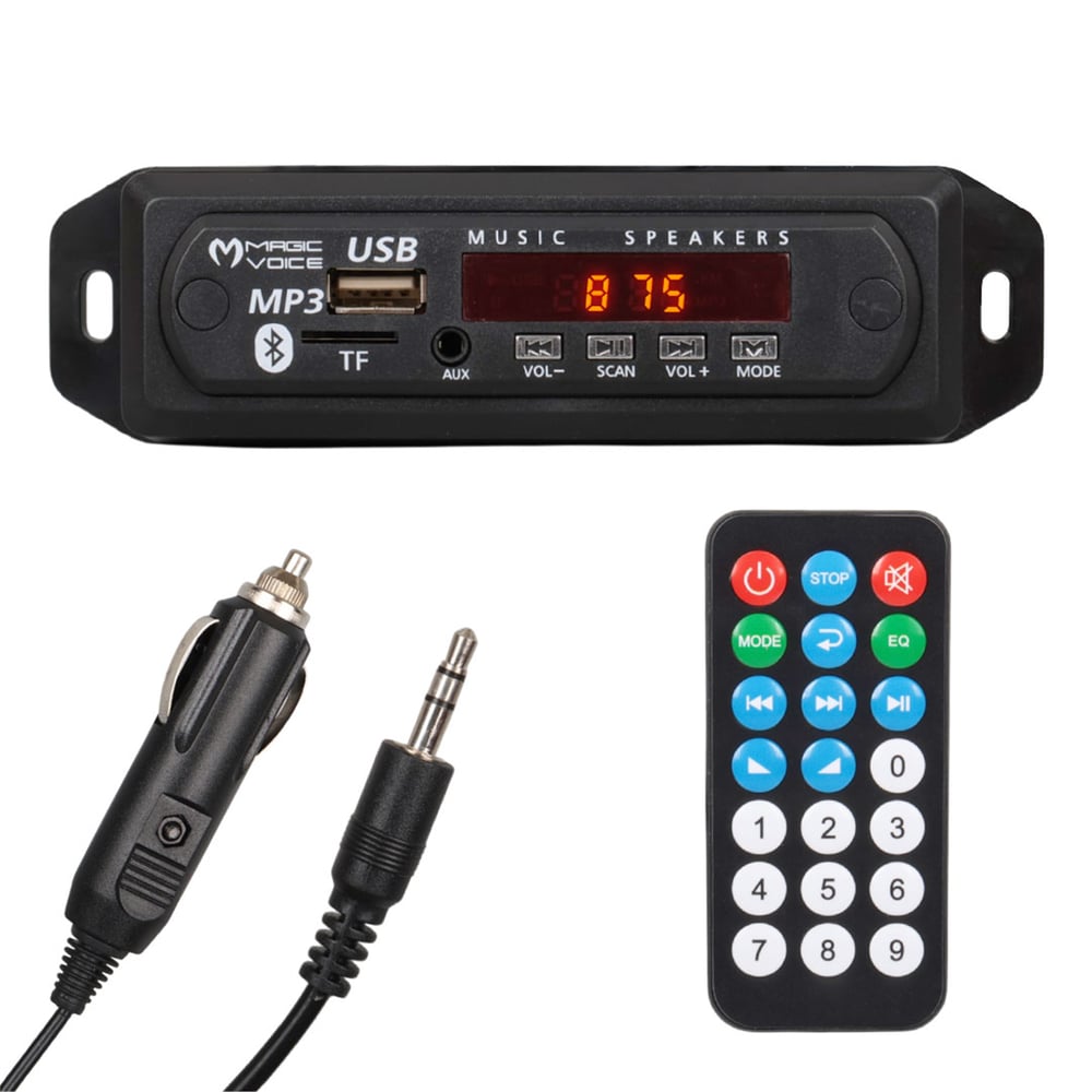 Reyonex Magıcvoıce Usb-400 (V20) Bluetooth/Aux Usb/Sd/Mmc-Mic-Kumandalı Oto Teyp Çevirici Dijital Player (5V/12V) - Oto Diğer