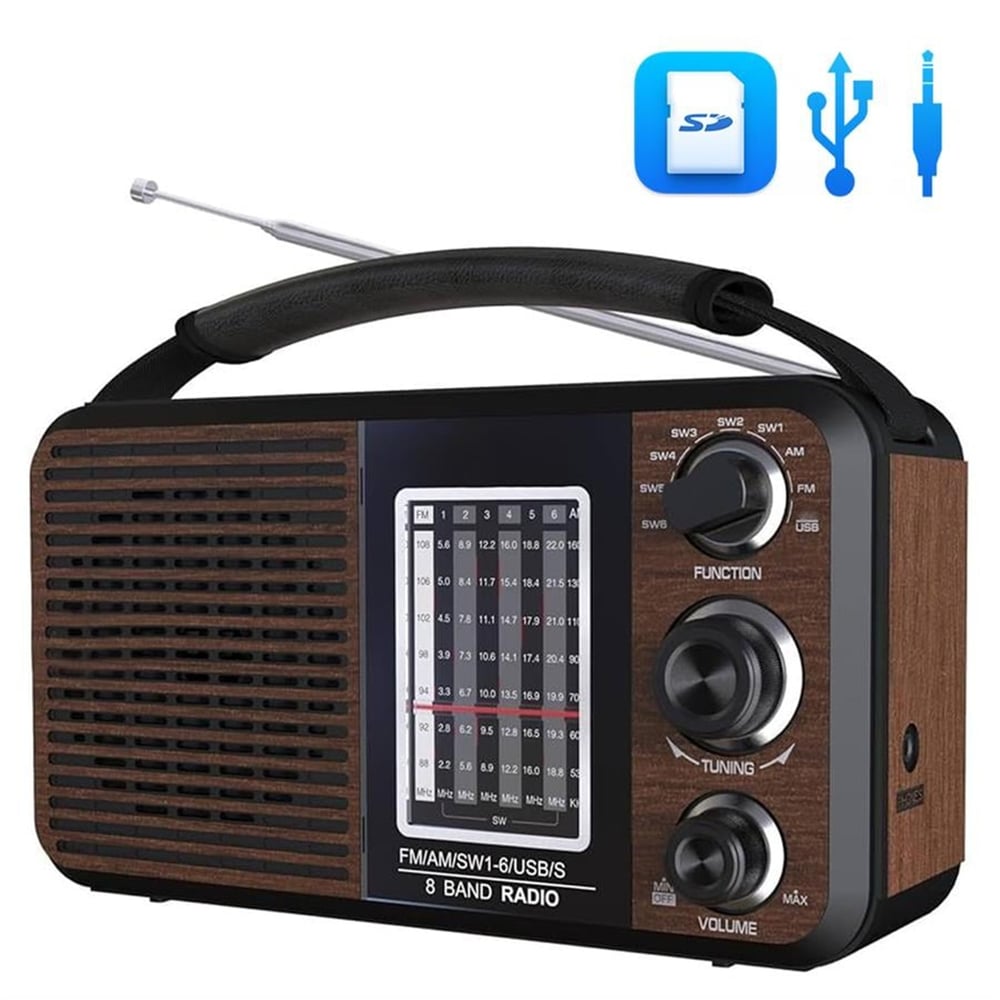 MagicVoice MagicVoice USR11 Portatif Analog Radyo FM-USB-SD/MMC-AUX (88-108 FM Frekans Aralığı) - Radyo Müzik Kutusu