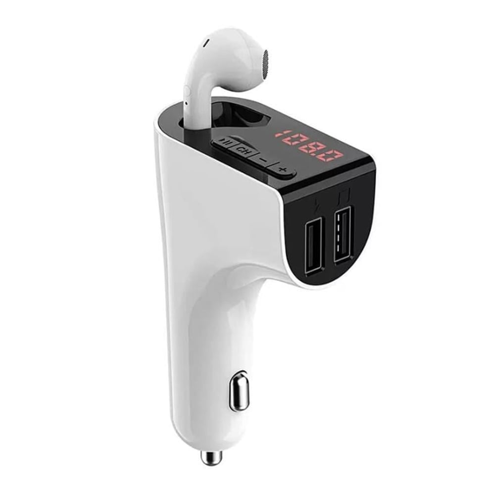 MagicVoice Magicvoice V14 Kablosuz Kulaklıklı 3.1A Çift USB-SD-Bluetooth Destekli FM Transmitter - FM Transmitter
