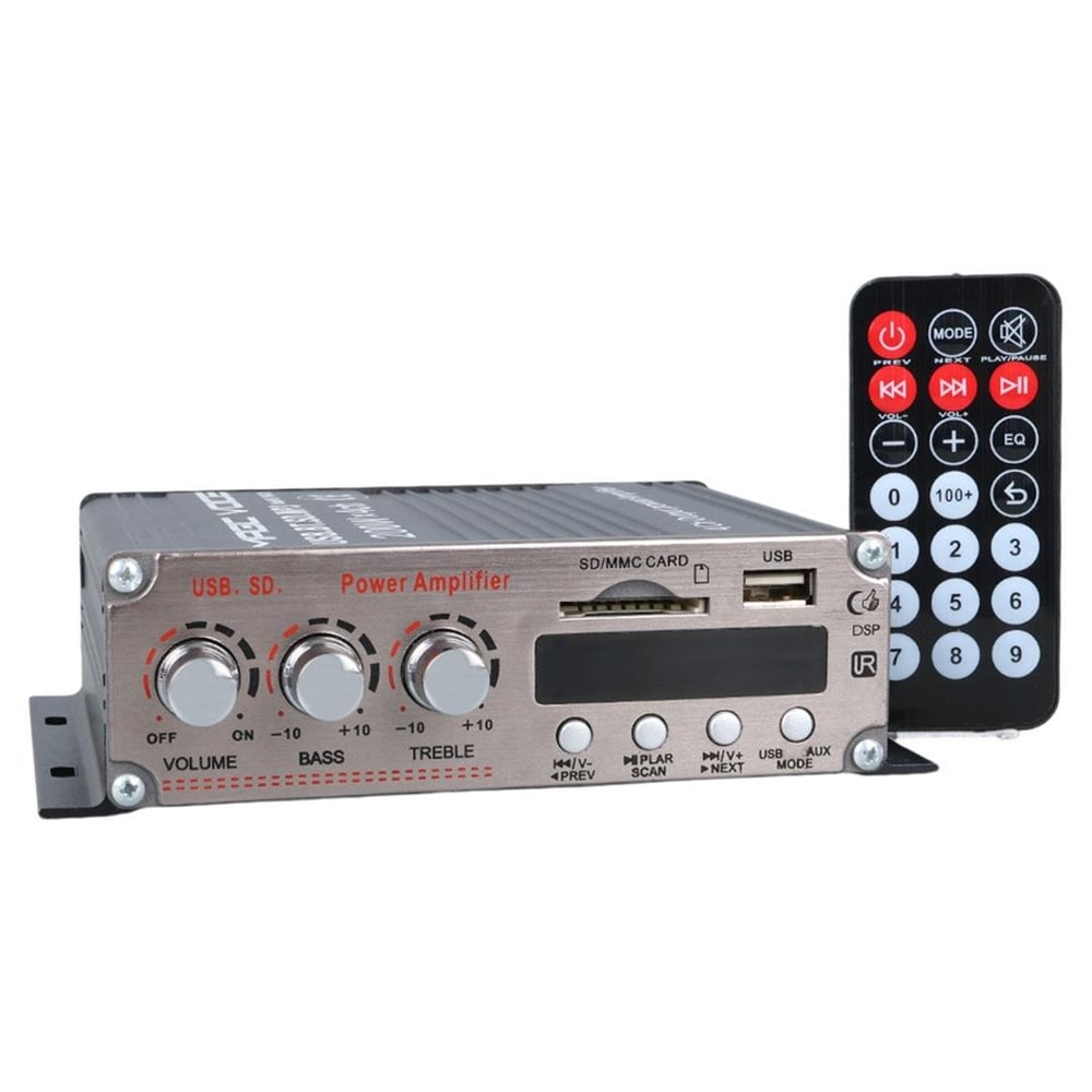 MagicVoice Magicvoice YW-281L 12 Volt 200 Watt Motosiklet Bluetooth Amfi USB/SD 4 Kanal Pazarcı - Anfi (154X140x42mm) - Pazarcı Anfisi