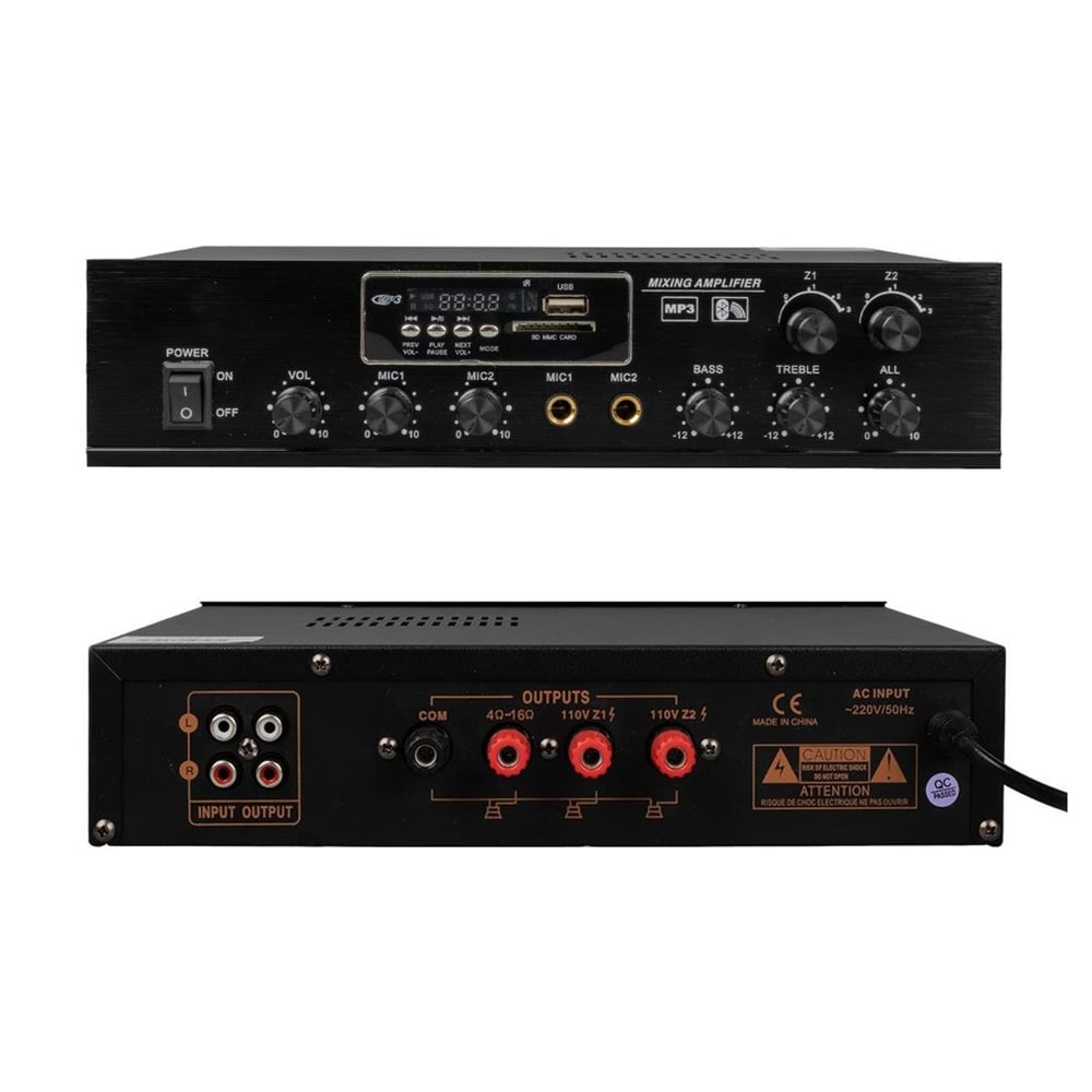 MasterTech Mastertech MT-802 2 Mikrofon 2 Bölge Bluetooth/FM/USB 80 Watt Amfi - Anfi - Seslendirme Amfileri