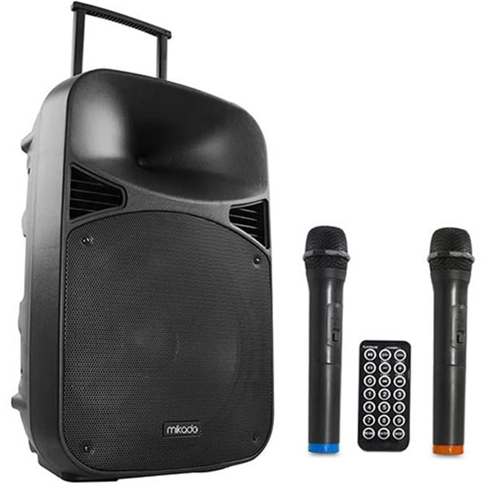 Oem Mıkado Md-99Kp 130 W Siyah Usb+Fm Destekli Bluetooth Kablosuz 2 El Mikrofonlu Portatif Anfi - Seslendirme Amfileri