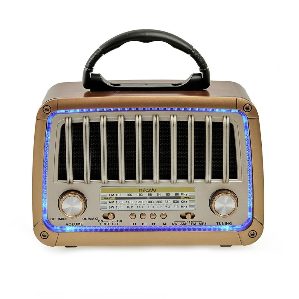 Mikado Mikado MDR-327 FM/AM/SW 3 Band Ahşap USB-TF Bluetooth Destekli Klasik Nostaljik Radyo - Ses Sistemleri
