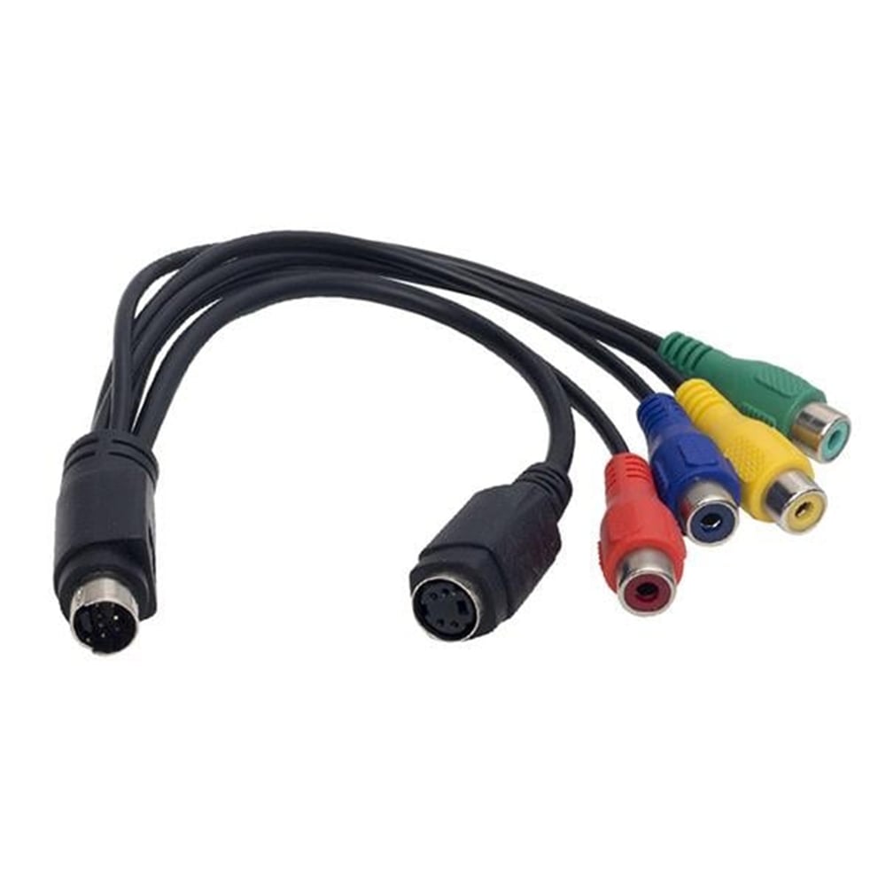 Narita MMI Erkek 7 Pin Dişi 4 Pin S-Video To 4 RCA RGB Görüntü Kablosu (DVD - DV - Eski Ekran Kartı - Tüplü Televizyon) - Laptop Adaptör Kabloları