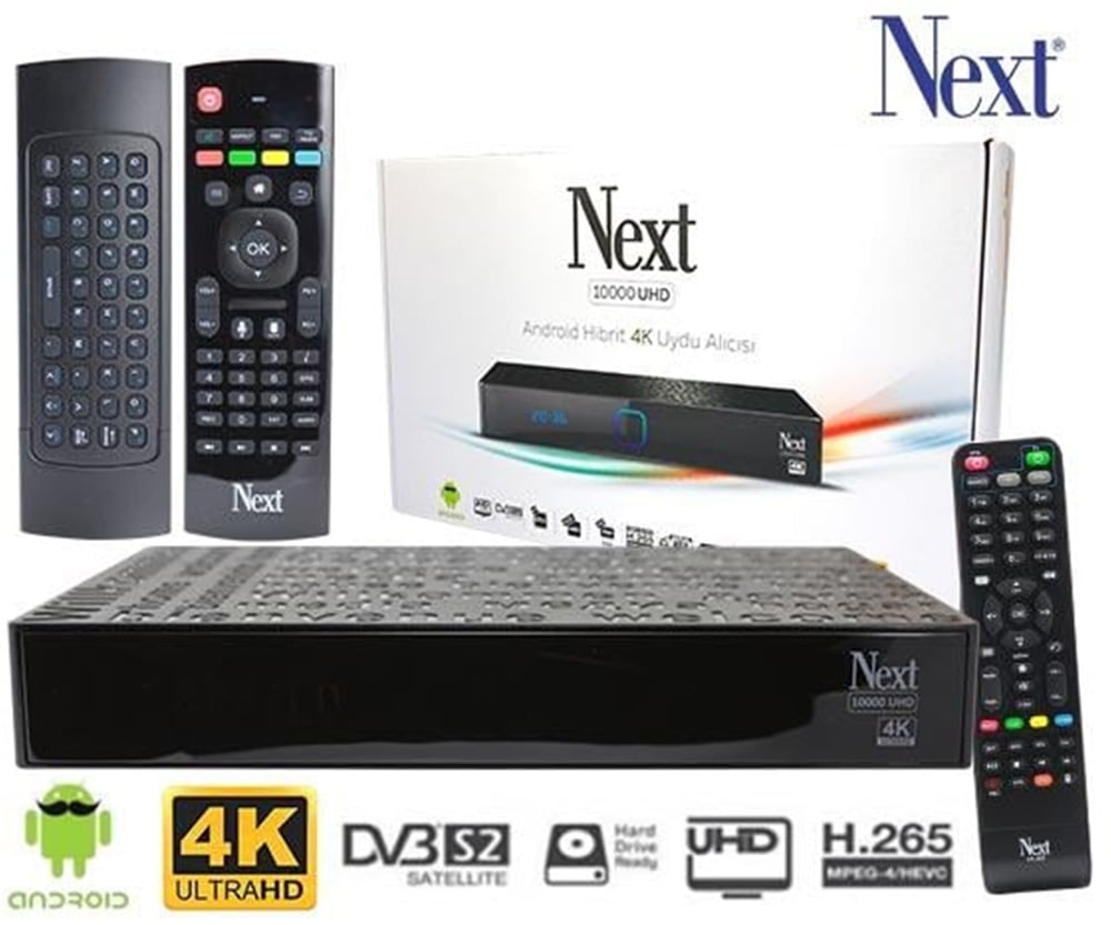 Next Next 10000 Uhd Android Hibrit 4K Kasalı Uydu Alıcısı - HD Uydu Alıcılar
