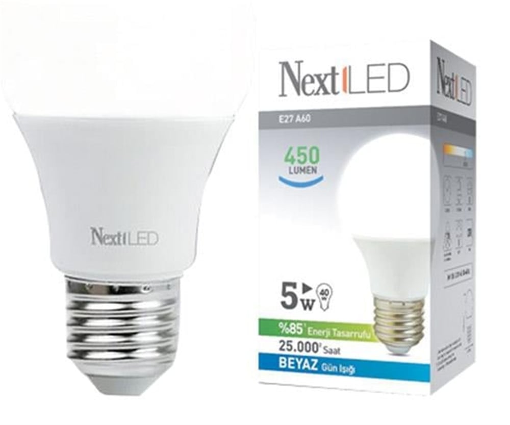 Oem Nextled Ye-5W-E27B 5 Watt 450 Lümen 6500K Beyaz Led Ampul - Led Ampul Aydınlatma