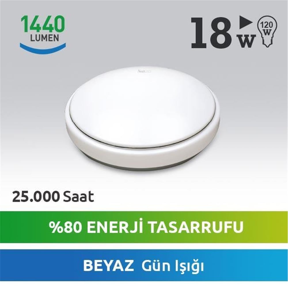 Oem Nextled Ye-Cly-18Wb 18 Watt Sıva Üstü Yuvarlak Beyaz Led Panel - Led Spot Panel