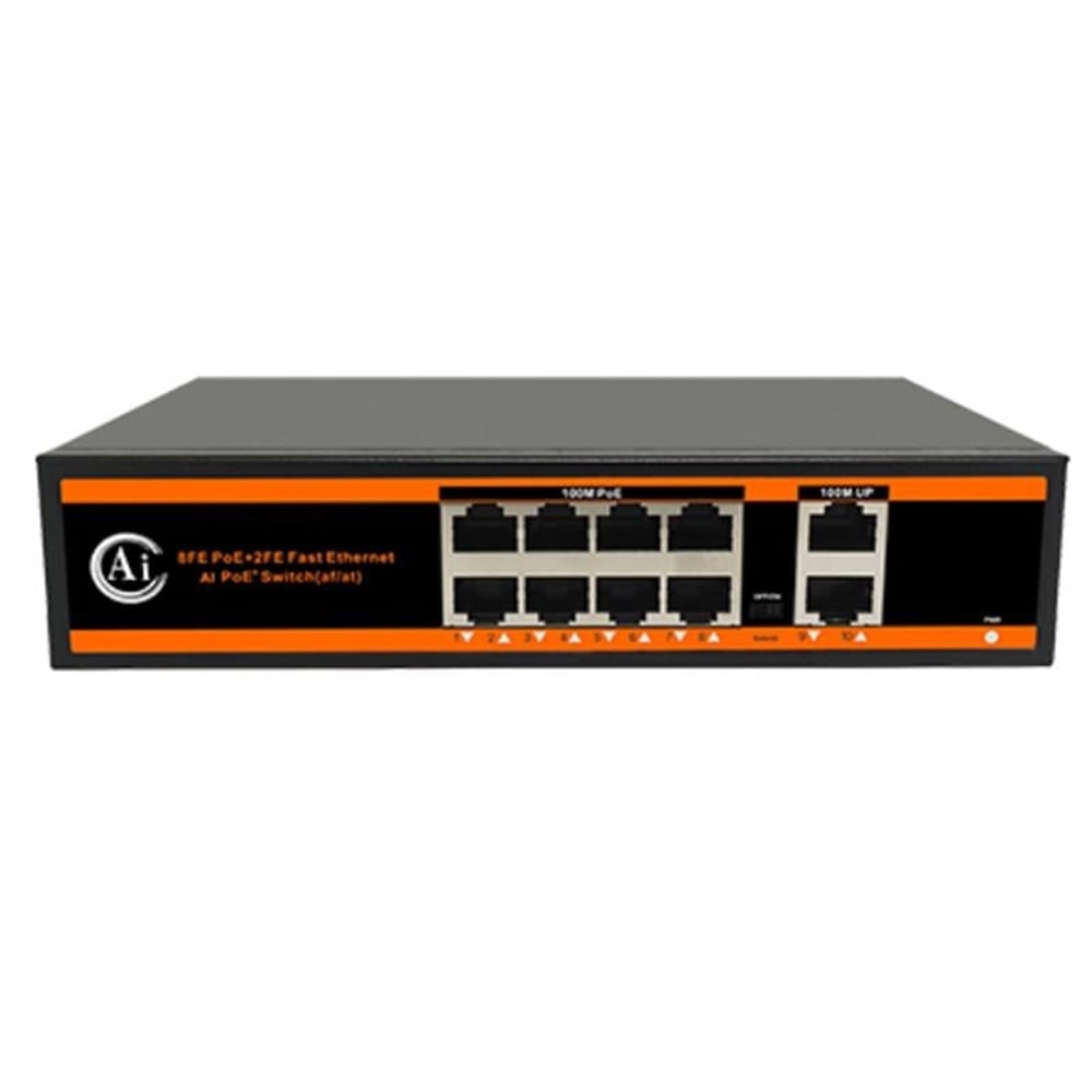 Novacom Novacom ND1P802ALF-8*10/100M BIT Ports 2*10/100M Uplink Port Watchdog Poe Switch - Ethernet Switch