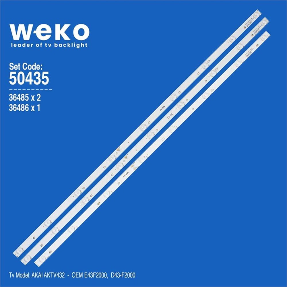 Weko Oem D43-F2000 43'' İnç 3 Adet Tv Led Bar - Diğer Led Bar Çeşitleri