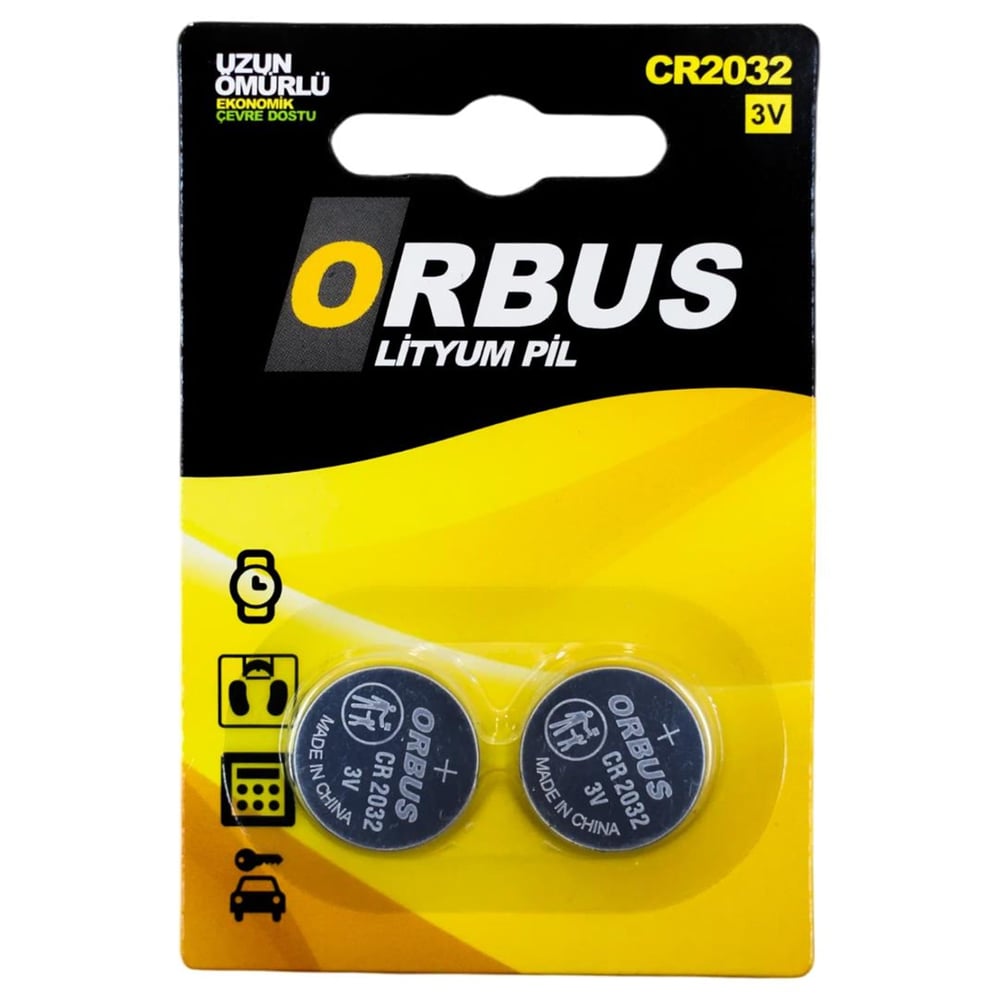Orbus Orbus CR2032 3 Volt Lityum Para Pil (2'li Paket Fiyatı) - Piller