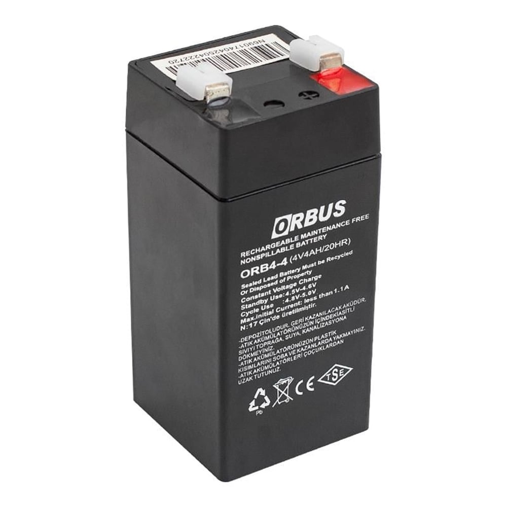 Orbus Orbus ORB4-4 4 Volt 4 Amper Dik Akü (45x45x100 Mm) - Kuru Akü
