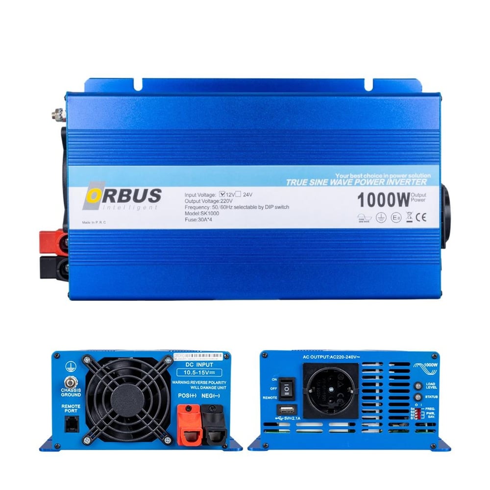 Orbus Orbus OTS1000W 12 Volt 1000 Watt Tam Sinüs İnvertör - Adaptörler