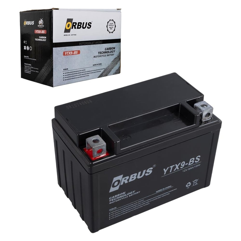 Orbus Orbus YTX9-BS 12V 9A Motosiklet Aküsü (150 X 86 X 107 MM) (2.84Kg) - Aküler