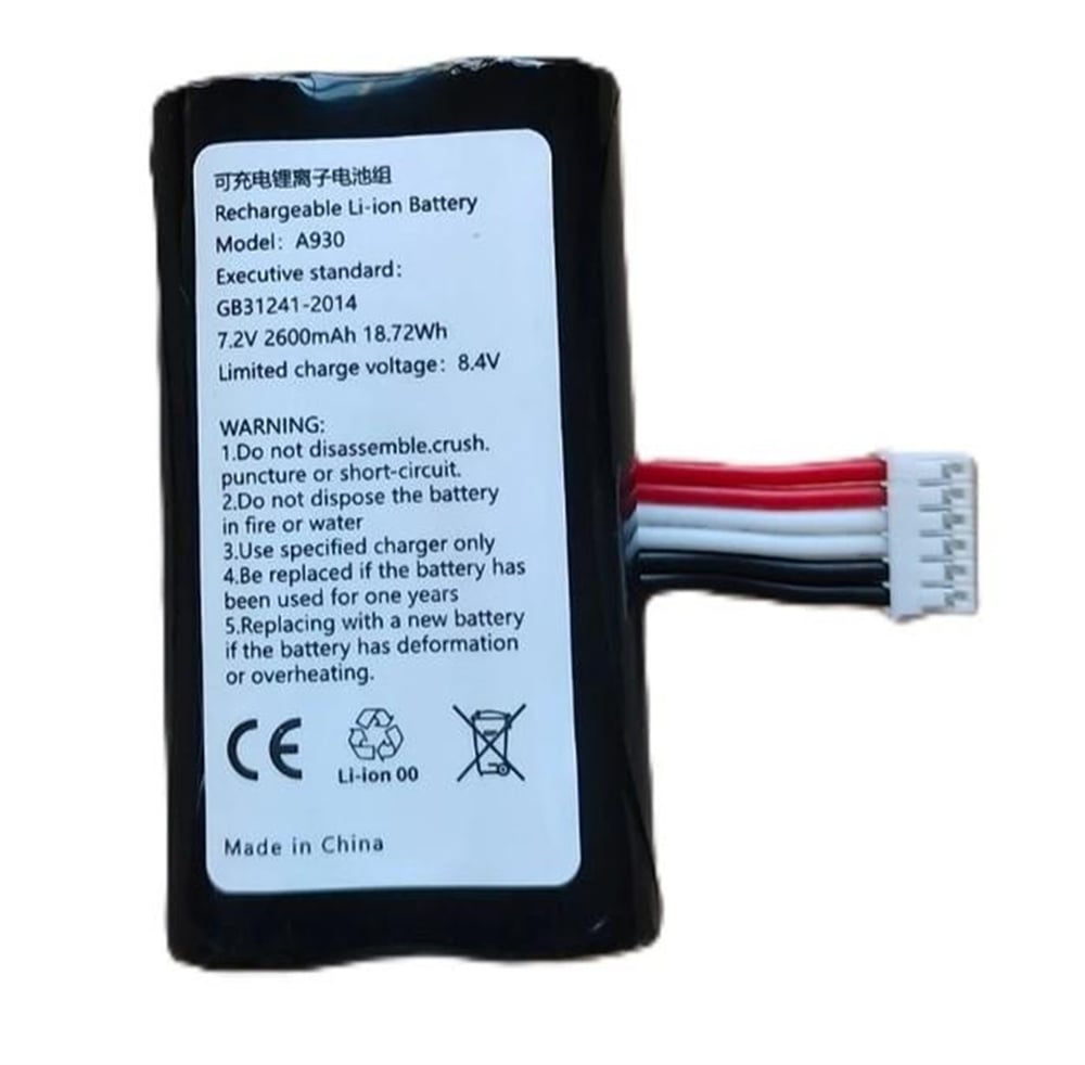 Mert-er Elektronik PAX A930 UYUMLU 7.2 VOLT 2600 MAH ŞARJ EDİLEBİLİR LI-ON POS CİHAZI PİLİ - Kategorisiz