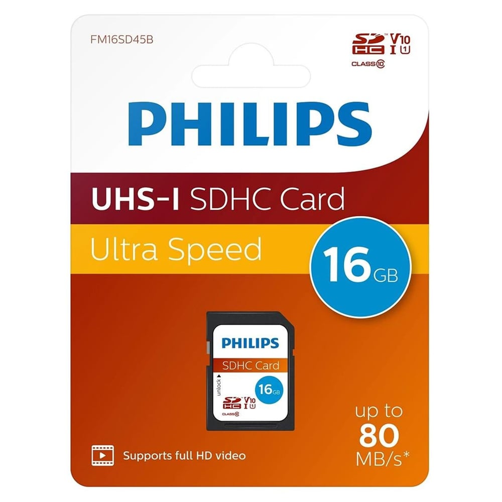 Philips Philips 16GB Ultra Hızlı 80MB/s UHS-I SDHC Hafıza Kartı (FM16SD45B/00) - Hafıza Kartları