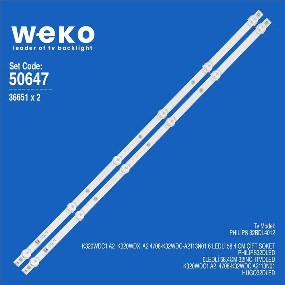 Weko Philips 32BDL4012 32'' İnç 2 Adet Tv Led Bar - Philips Led Bar