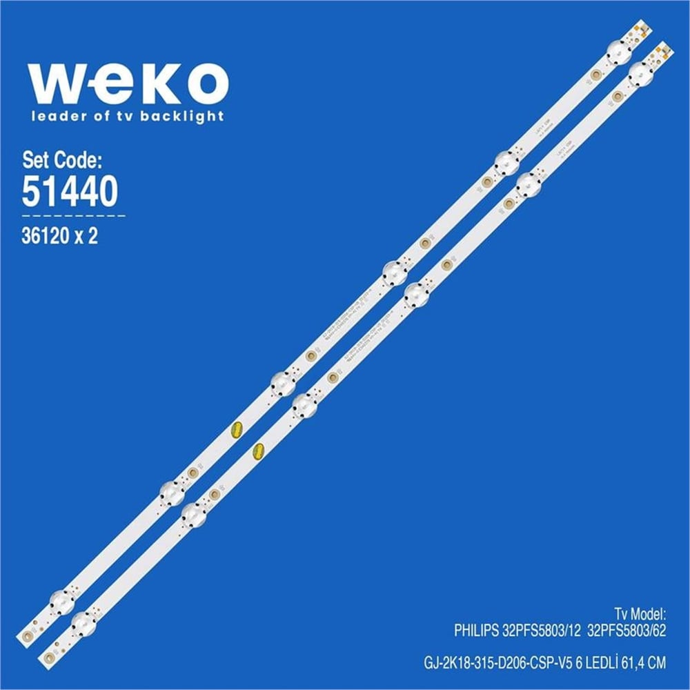 Weko Philips 32PFS5803/12 32'' 2 Adet Tv Led Bar - Philips Led Bar