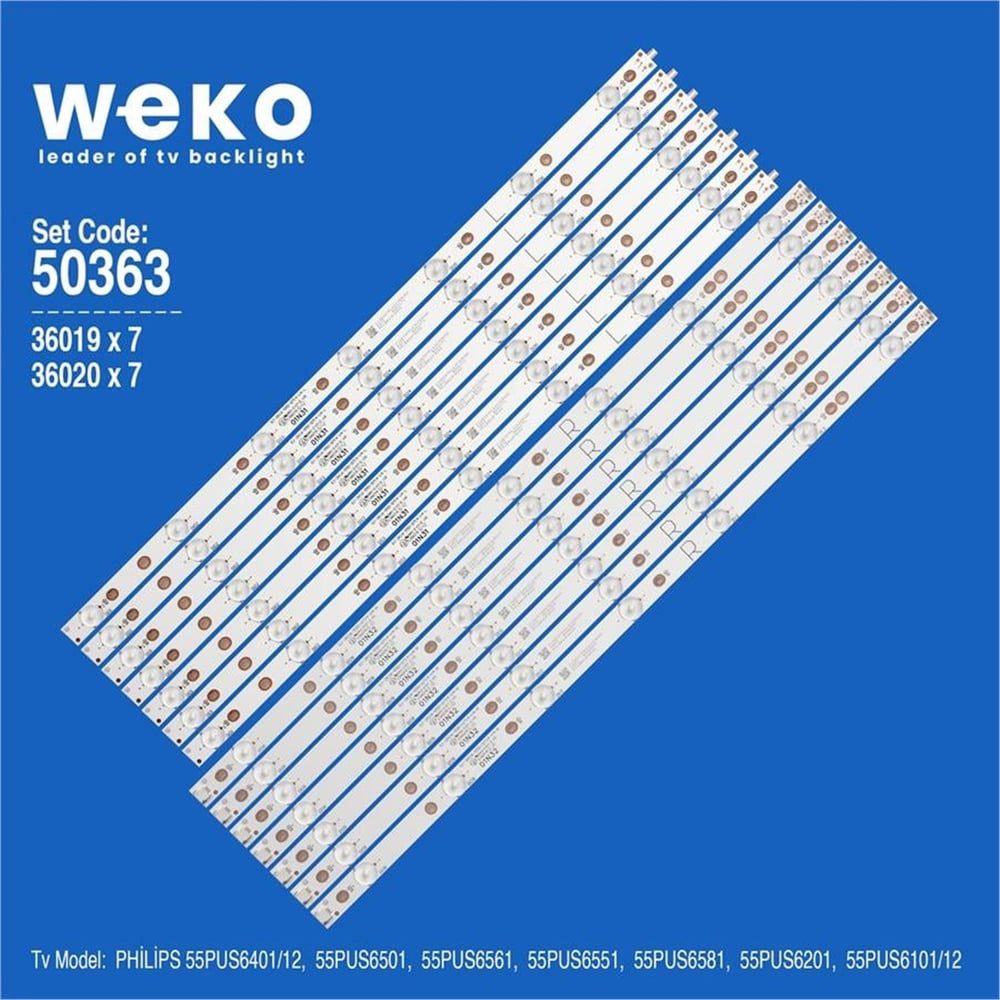 Weko Philips 55PUS6501 55'' İnç 14 Adet Tv Led Bar - Philips Led Bar