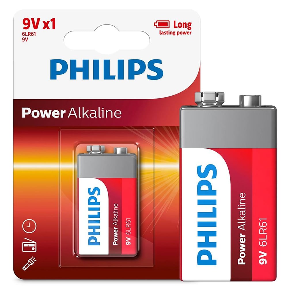 Philips Philips 6LR61-P1B 9 Volt Power Alkalin Pil (Tekli) - Piller