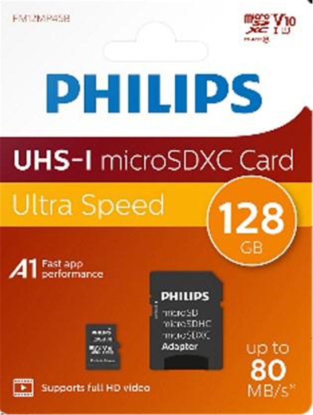 Philips Philips FM12MP45B/00 128GB Class10 UHS-I U1 TF Adaptörlü Micro SDXC Hafıza Kartı - Hafıza Kartları