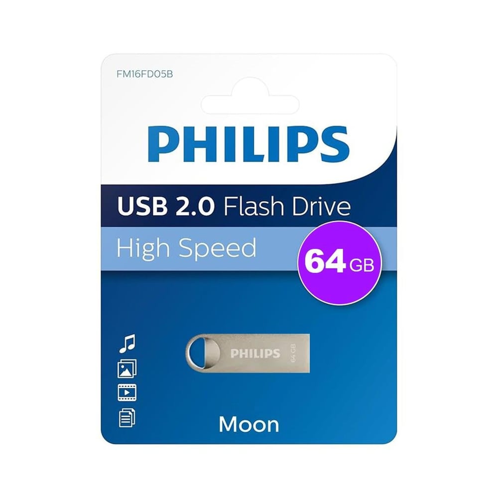 Philips Philips FM64FD160B/00 64Gb Moon Klasik Gümüş USB 2.0 Metal Flash Bellek - Flash Bellek