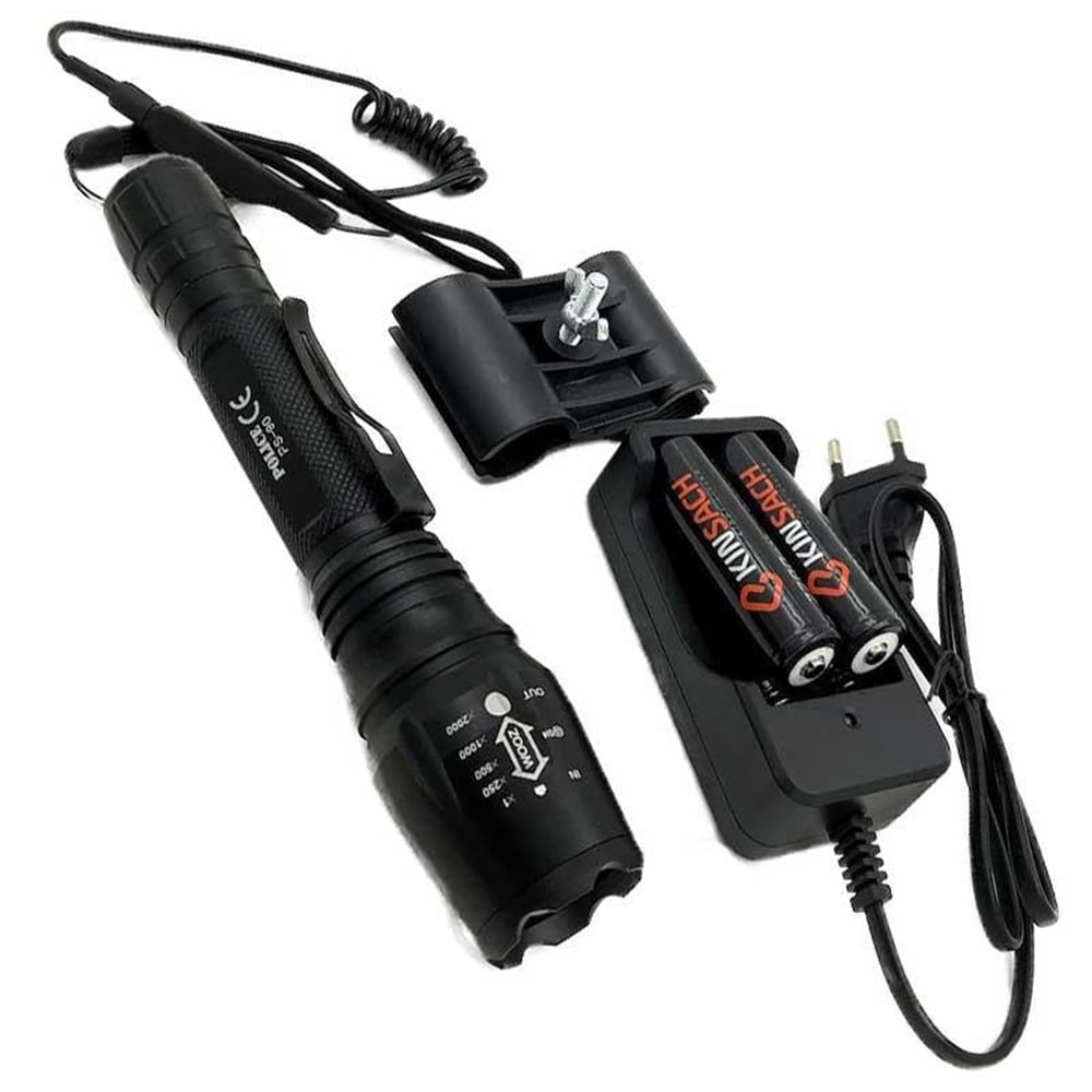 Police Polıce Ps-90 Cree T6 Led 19.3 Cm Şarjlı Aluminyum Gövde El Feneri - Fener ve Işıldaklar
