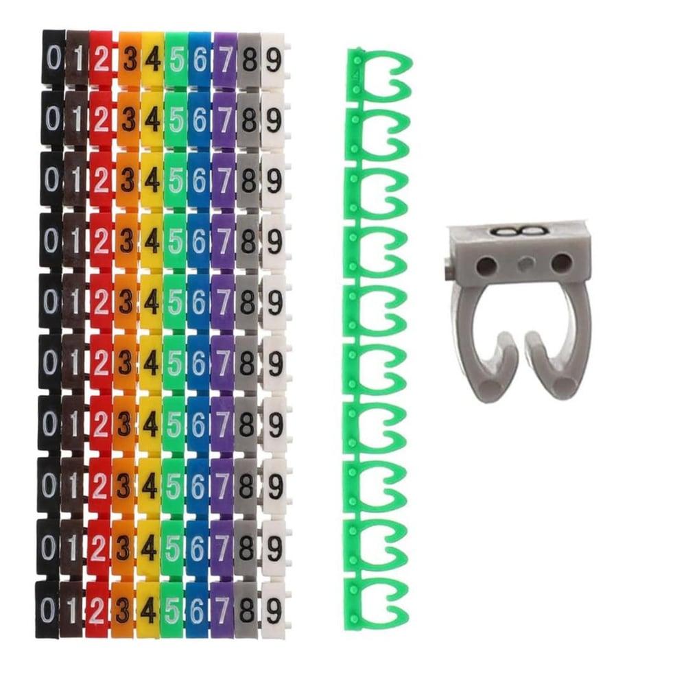 Powermaster PowerMaster 0-9 Dijital Kodlu Renkli Kablo İşaretleyici 2,5mm (100lü Paket) - Kablo Ekipmanları