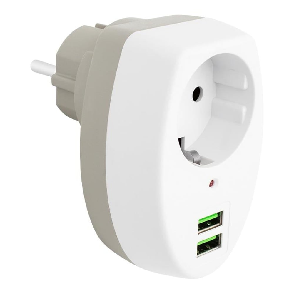Powermaster Powermaster 2 Usb Girişli Tekli Termal Priz (10A-2500W) PM-4911 - Grup Prizler