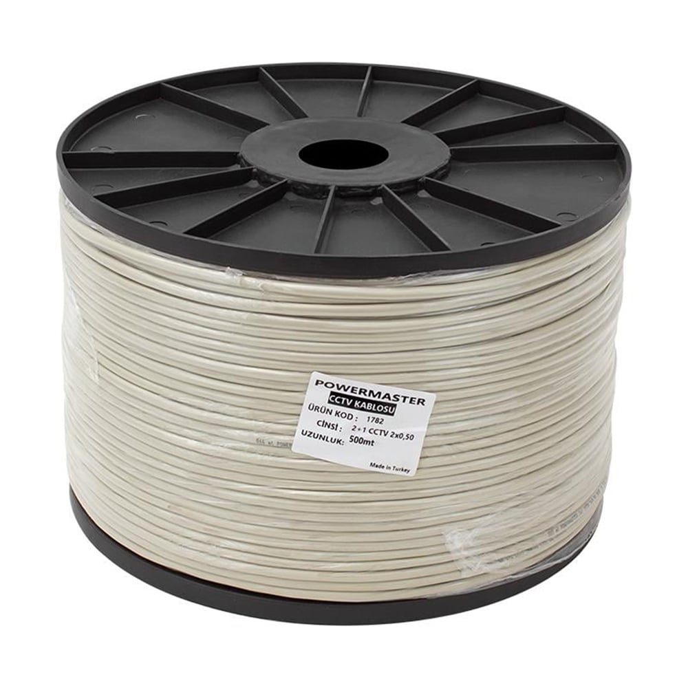 Powermaster Powermaster 2+1 2x0.50 Mm CCTV Kamera Kablosu 500 Metre - Cctv Kablolar
